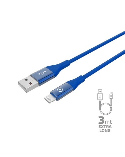 USBLIGHTCOL3M - Cavo USB-A a Lightning, lunghezza 3 metri, potenza massima 12 Watt, Certificazione "MFI"