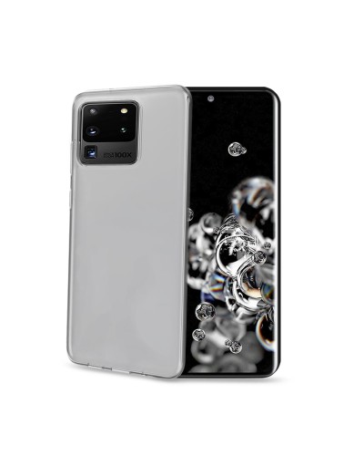 GELSKIN - Cover morbida trasparente nero in TPU compatibile con Samsung Galaxy S20 Ultra