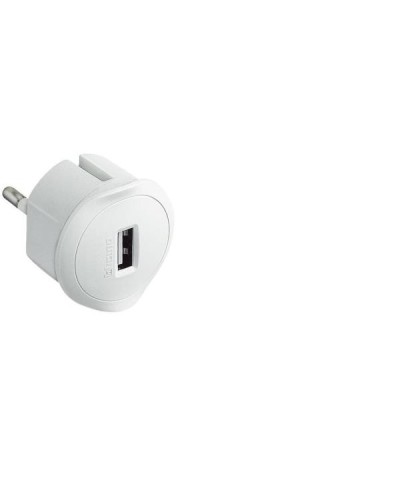 Adattatore Presa USB da 1,5A con Presa Maschio Tedesca -Bianco-