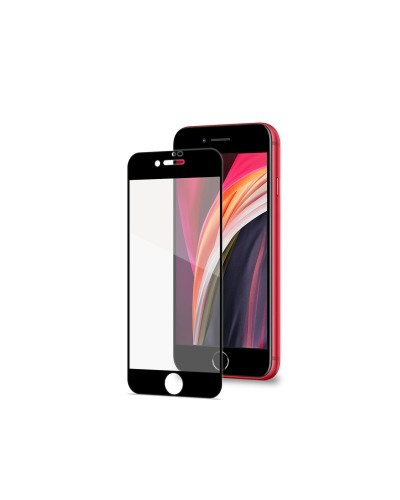 FULLGLASS - Vetro 9H con bordo colorato nero compatibile con Apple iPhone SE 2022/ iPhone SE 2020 / iPhone 8 / iPhone 7