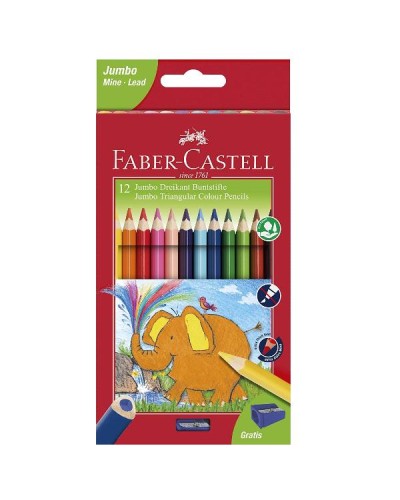 ASTUCCIO DA 12 MATITE COLORATE JUMBO FABER-CASTELL