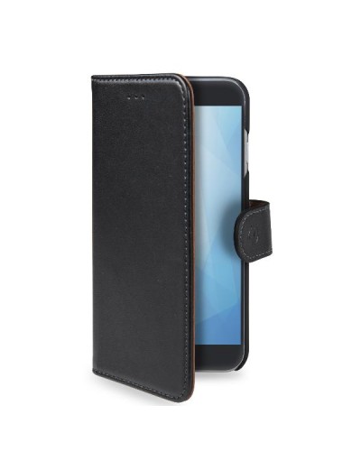 WALLY - Custodia a libro in pelle sintetica con chiusura flap magnetico, slot per carte e funzione stand colore nero compatibil