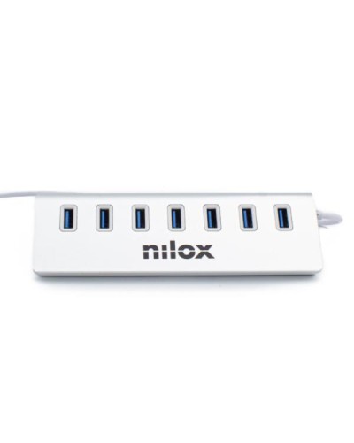NILOX TECH - Hub con 7 porte USB 3.0, retrocompatibile con USB 2.0, 1.1 e 1.0, velocità di trasferimento dati fino a 5Gbps, co