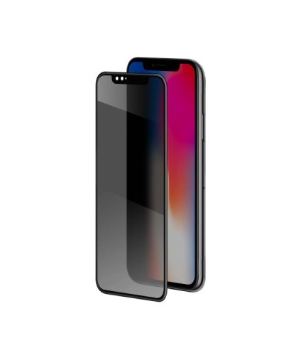 PRIVACY 3D GLASS - Vetro 9H con bordo colorato nero per schermo curvo con effetto Privacy compatibile con Apple iPhone Xs/ iPho