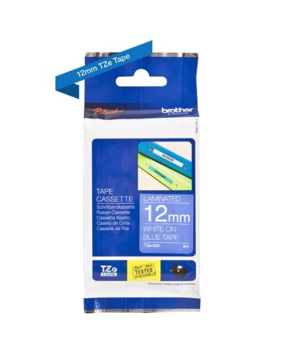 NASTRO TIPO TZ 12MM BIANCO/BLU