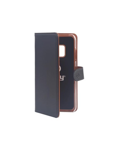 WALLY - Custodia a libro in pelle sintetica con chiusura flap magnetico, slot per carte e funzione stand colore nero compatibil