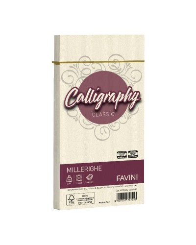 CALLIGRAPHY millerighe - Avorio - 11x22 cm - 100g/m2 – 25 buste