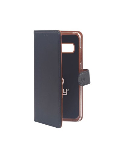 WALLY - Custodia a libro in pelle sintetica con chiusura flap magnetico, slot per carte e funzione stand colore nero compatibil