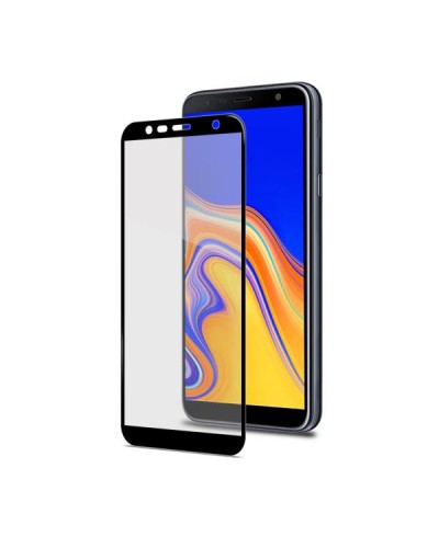 FULLGLASS - Vetro 9H con bordo colorato nero compatibile con Samsung Galaxy J4+