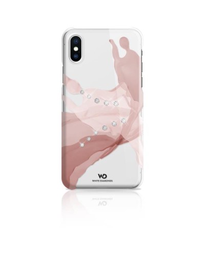 WHITE DIAMONDS - Cover semi-trasparente in TPU morbido impreziosita con elementi di cristallo Swarovski compatibile con Apple i