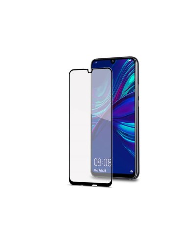 FULLGLASS - Vetro 9H con bordo colorato nero compatibile con Huawei P Smart+ 2019