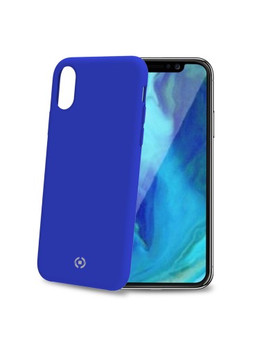 FEELING - Cover morbida in silicone liquido con finitura soft touch e bordi anti scivolo colore blu compatibile con Apple iPhon