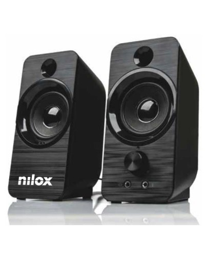 NILOX TECH - Altoparlante con connessione USB con microfono, potenza audio 3 watt x 2, funzioni AUX IN, jack cuffie / MIC, cont