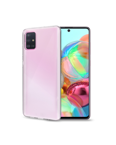 GELSKIN - Cover morbida trasparente nero in TPU compatibile con Samsung Galaxy A71