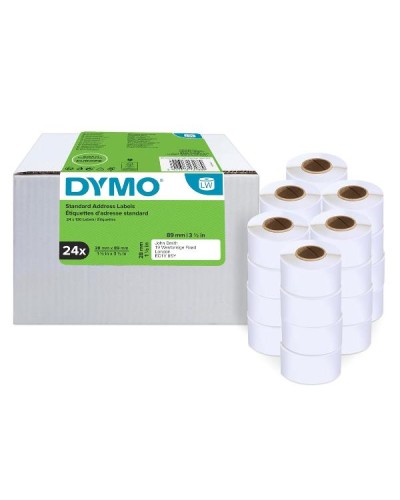 FORMATO CONVENIENZA 24 ROTOLI - LABELWRITER ETICHETTE 28x89MM - BIANCO - 130 etichette a rotolo