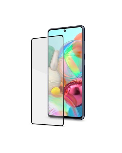 FULLGLASS - Vetro 9H con bordo colorato nero compatibile con Samsung Galaxy A72 5G/ A72 4G/ A73 5G