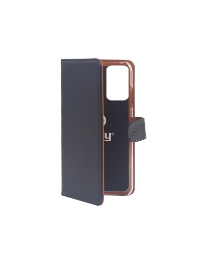 WALLY - Custodia a libro in pelle sintetica con chiusura flap magnetico, slot per carte e funzione stand colore nero compatibil