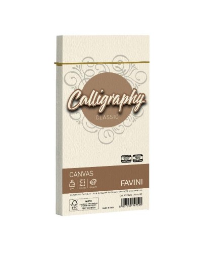 CALLIGRAPHY canvas - Avorio - 11x20 cm - 100g/m2 – 25 buste