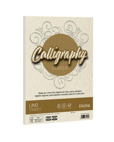 CALLIGRAPHY Lino - Avorio - 200g/m2 – 50 fogli