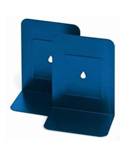 COPPIA 2 REGGILIBRI IN METALLO BLU