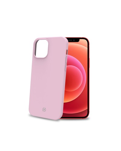 FEELING - Cover morbida in silicone liquido con finitura soft touch e bordi anti scivolo colore rosa compatibile con Apple iPho