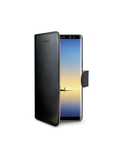 WALLY - Custodia a libro in pelle sintetica con chiusura flap magnetico, slot per carte e funzione stand colore nero compatibil