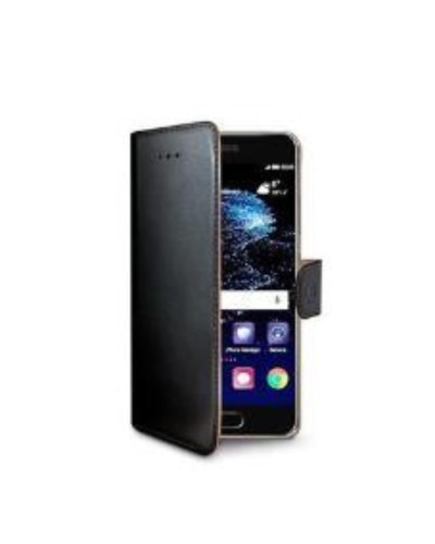 WALLY - Custodia a libro in pelle sintetica con chiusura flap magnetico, slot per carte e funzione stand colore nero compatibil