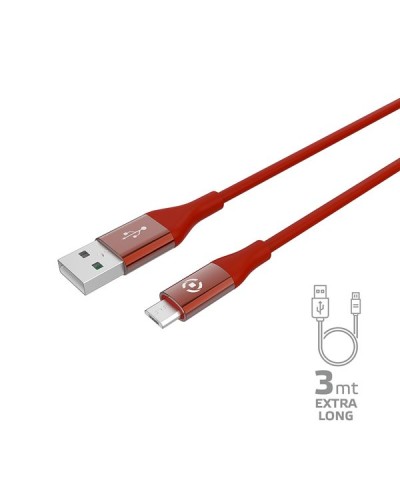 USBMICROCOL3M - Cavo USB-A a Micro Usb, lunghezza 3 metri, potenza massima 12 Watt