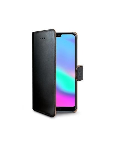 WALLY - Custodia a libro in pelle sintetica con chiusura flap magnetico, slot per carte e funzione stand colore nero compatibil