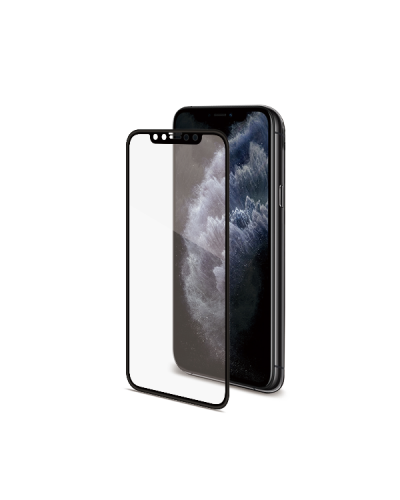 3DGLASS - Vetro 9H con bordo colorato nero per schermo curvo compatibile con Apple iPhone 11 Pro Max