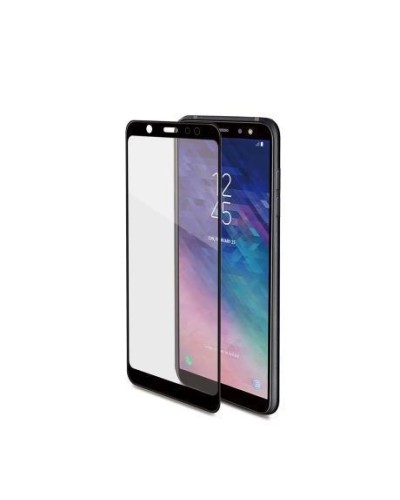 3DGLASS - Vetro 9H con bordo colorato nero per schermo curvo compatibile con Samsung Galaxy A6+ 2018