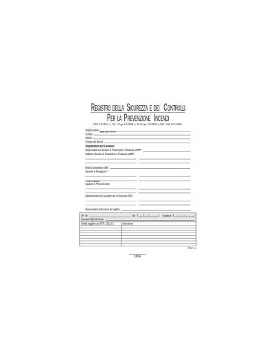 CF5REGISTRO SICUREZZA/PREV INCENDI