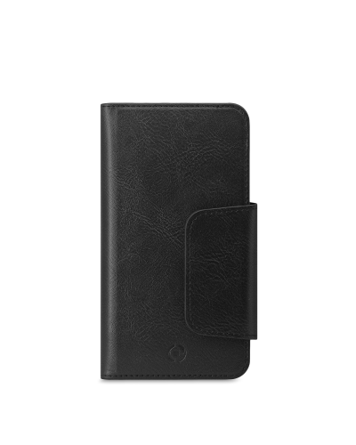 DUOMO - Custodia a libro con chiusura magnetica, slot porta carte colore nero compatibile con gli smartphone fino a 5.8" dimens