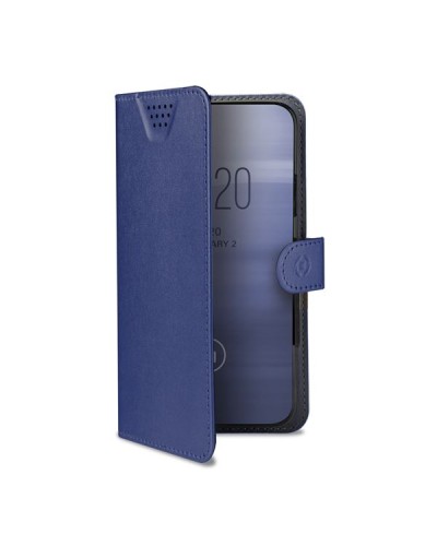 WALLY ONE - Custodia universale a libro colore nero con fissaggio e sistema rotazione 360° compatibile con tutti gli smartphon