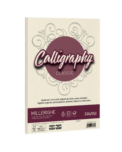 CALLIGRAPHY millerighe - Avorio - 200g/m2 –  50 fogli