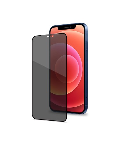 PRIVACY FULL GLASS - Vetro 9H con effetto Privacy e bordo colorato nero compatibile con Apple iPhone 12 Pro Max