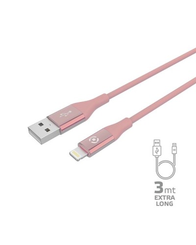 USBLIGHTCOL3M - Cavo USB-A a Lightning, lunghezza 3 metri, potenza massima 12 Watt, Certificazione "MFI"