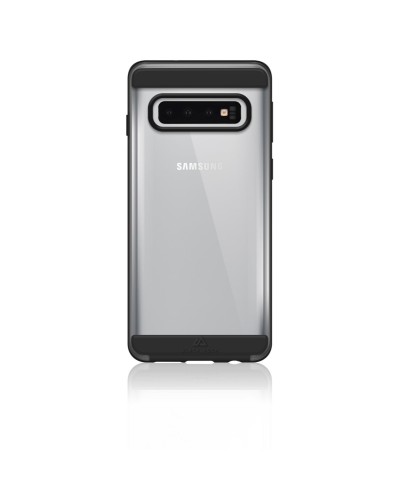 AIR ROBUST - Cover Ultra protettiva in TPU trasparente e finiture colore nero opache bordi rialzati compatibile con Samsung Gal