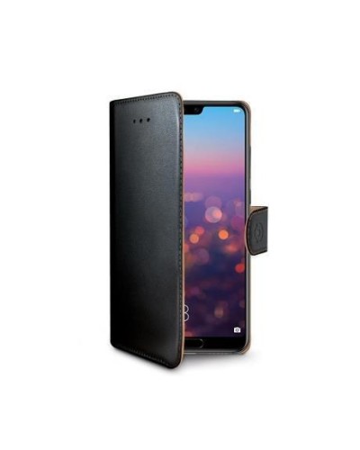 WALLY - Custodia a libro in pelle sintetica con chiusura flap magnetico, slot per carte e funzione stand colore nero compatibil