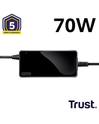 ALIMENTATORE/CARICABATTERIA UNIVERSALE LAPTOP/NOTEBOOK 70W - TRUST PRIMO - NERO