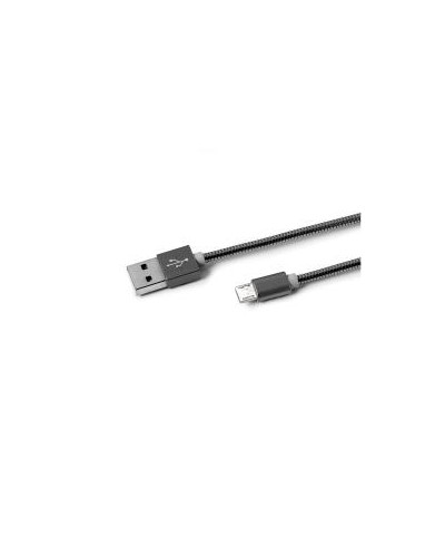 USBMICROSNAKE - Cavo USB-A a Micro Usb, lunghezza 1 metro, rivestito in materiale metallico, potenza massima 12 Watt