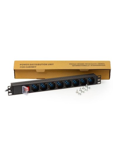 MULTIPRESA DA RACK 19" 8 PRESE UNIVERSALI CON INTERRUTTORE SPINA ITALIANA 16A