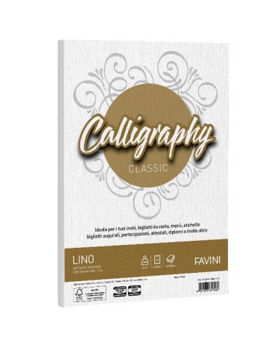 CALLIGRAPHY lino - Bianco - 200g/m2 – 50 fogli