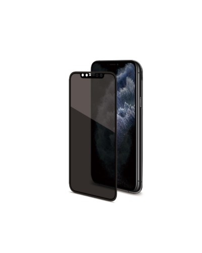 PRIVACY 3D GLASS - Vetro 9H con bordo colorato nero per schermo curvo con effetto Privacy compatibile con Apple iPhone 11 Pro