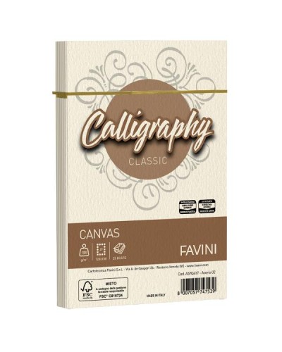 CALLIGRAPHY canvas - Avorio - 12x18 cm - 100g/m2 – 25 buste