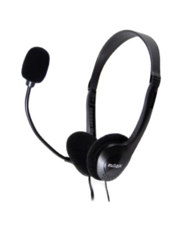 NILOX TECH - Cuffia con connessione porta USB, regolazione del suono, modalità mute del microfono