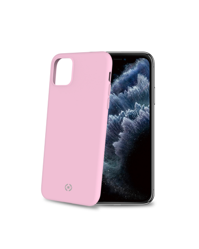 FEELING - Cover morbida in silicone liquido con finitura soft touch e bordi anti scivolo colore rosa compatibile con Apple iPho