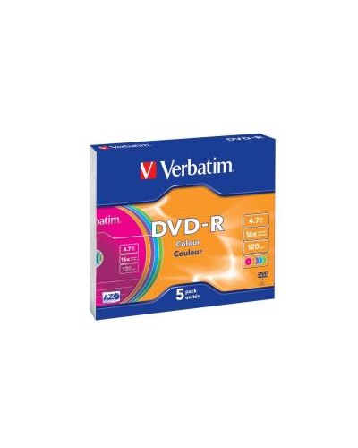 DVD-R 4.7GB 16X COLOR SLIM 5.PZ   S