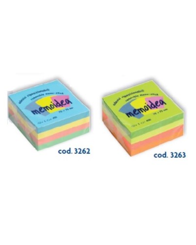 CUBO 75X75 COLORI NEON ASS  400 FG MEMOIDEA