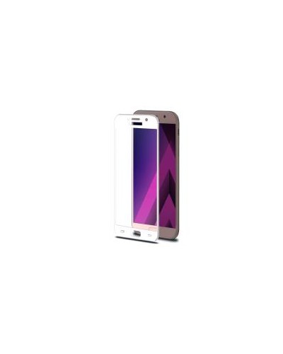 3DGLASS - Vetro 9H con bordo colorato bianco per schermo curvo compatibile con Samsung Galaxy A3 2017